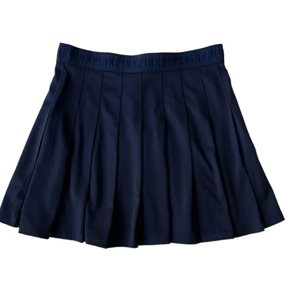 PINK Victoria's Secret Pleated  Plain A-line Navy Blue Tennis Mini Skirt XS